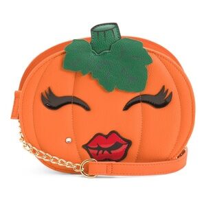 NWOT Betsey Johnson Pumpkin Kitsch Crossbody Bag Orange Halloween Purse Handbag
